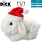 Preview: Plüschtier: Hase mit Weihnachtsmütze sitzend weiß, Schneehase | Kuscheltier | Stofftier