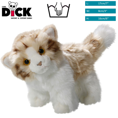 Cat standing brown-white | soft toy | stuffed animal | plush toy