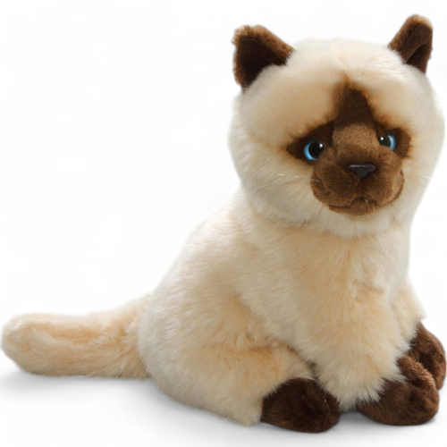 Plüschtier: Katze sitzend beige | Kuscheltier | Stofftier