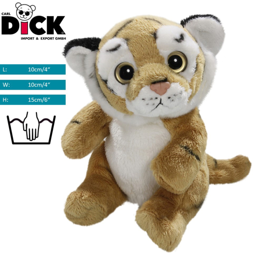 Plüschtier: Tiger braun sitzend mit großen Augen | Kuscheltier | Stofftier
