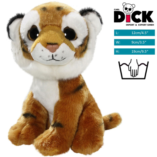 Plüschtier: Tiger braun Baby sitzend mit großen Augen | Kuscheltier | Stofftier