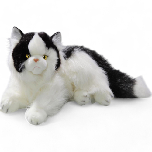 Cat, Persian lying black-white | soft toy | stuffed animal | plush toy