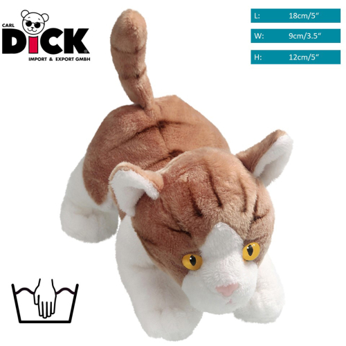 Plüschtier: Katze hellbraun schleichend | Kuscheltier | Stofftier