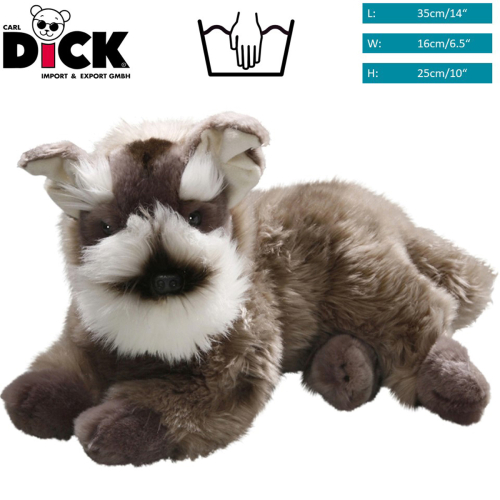 Plüschtier: Schnauzer Terrier liegend | Kuscheltier | Stofftier