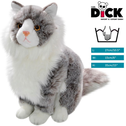 Plüschtier: Katze sitzend Maine Coon | Kuscheltier | Stofftier