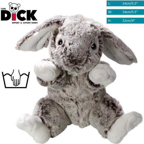 Plüschtier: Hase sitzend grau | Kuscheltier | Stofftier
