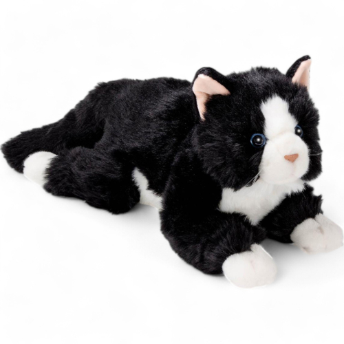 Cat lying black-white | soft toy | stuffed animal | plush toy