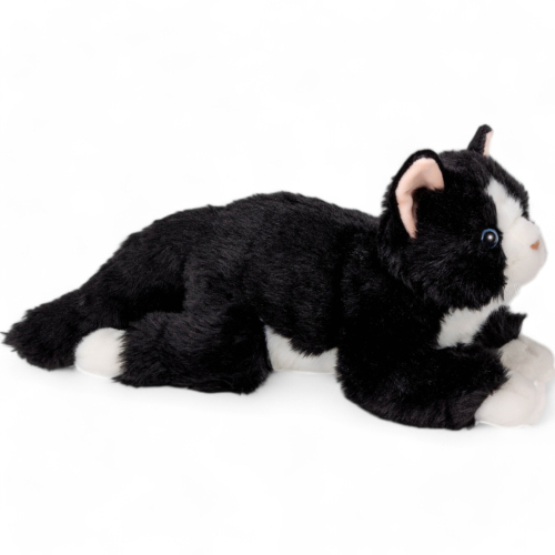 Cat lying black-white | soft toy | stuffed animal | plush toy