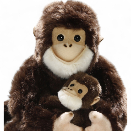 Chimpanzee Monkey with baby | soft toy | stuffed animal | plush toy