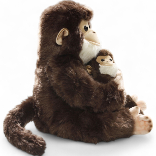 Chimpanzee Monkey with baby | soft toy | stuffed animal | plush toy