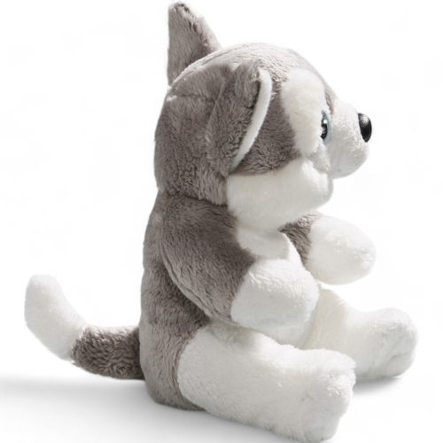 Plüschtier: Husky sitzend mit großen Augen | Kuscheltier | Stofftier