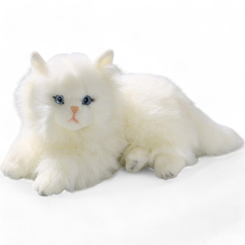 Cat, Persian lying white | soft toy | stuffed animal | plush toy