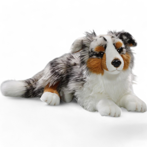 Australian Shepherd Dog lying | soft toy | stuffed animal | plush toy