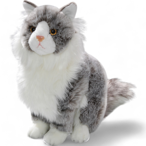 Plüschtier: Katze sitzend Maine Coon | Kuscheltier | Stofftier