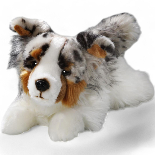 Australian Shepherd Dog lying | soft toy | stuffed animal | plush toy