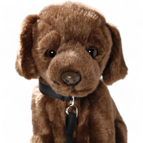 Labrador brown with lead sitting | soft toy | stuffed animal | plush toy