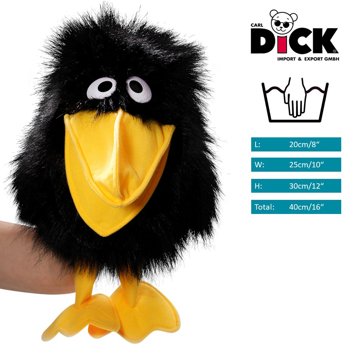 Raven Hand Puppet | Soft Toy - Stuffed Animal Raven Hand Puppet | Soft Toy - Stuffed Animal