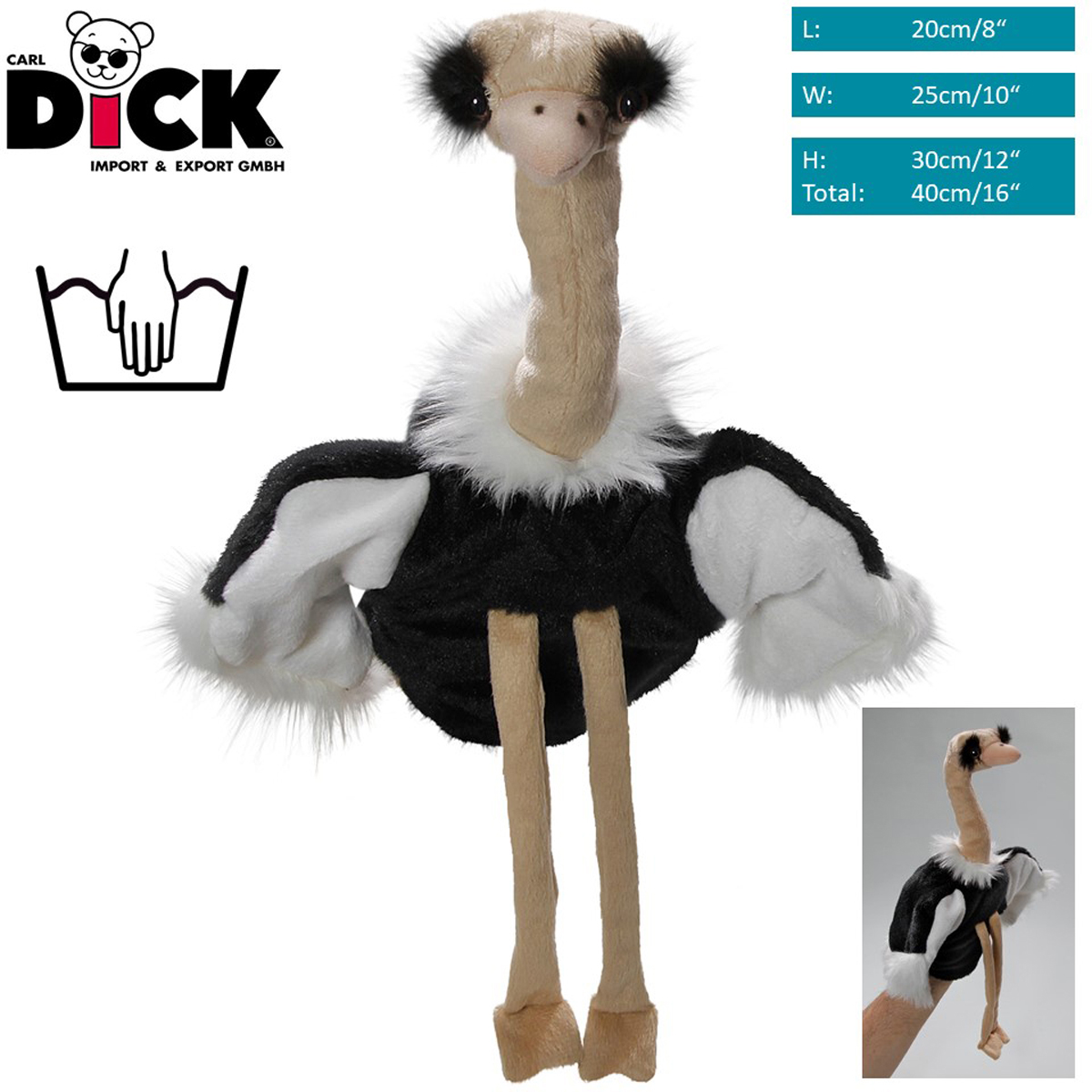 Ostrich Hand Pupped | Soft Toy - Stuffed Animal Ostrich Hand Pupped | Soft Toy - Stuffed Animal