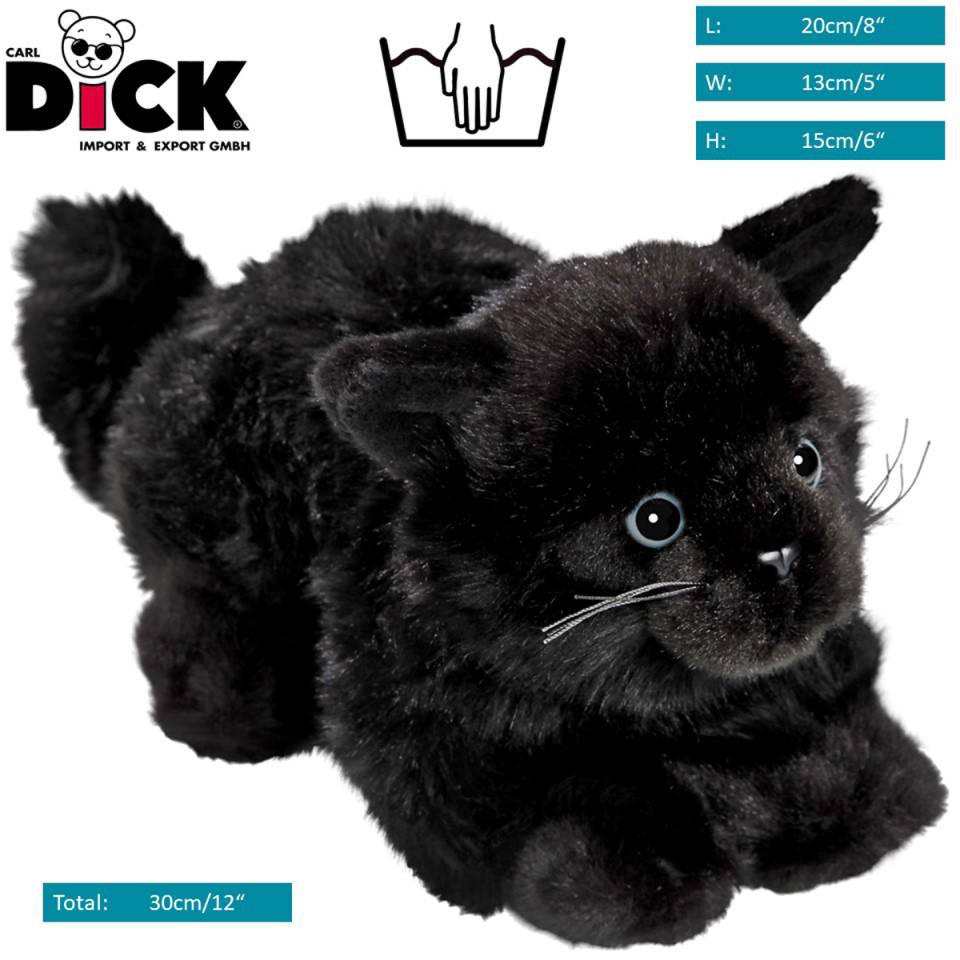 Cat lying black | soft toy | stuffed animal | plush toy