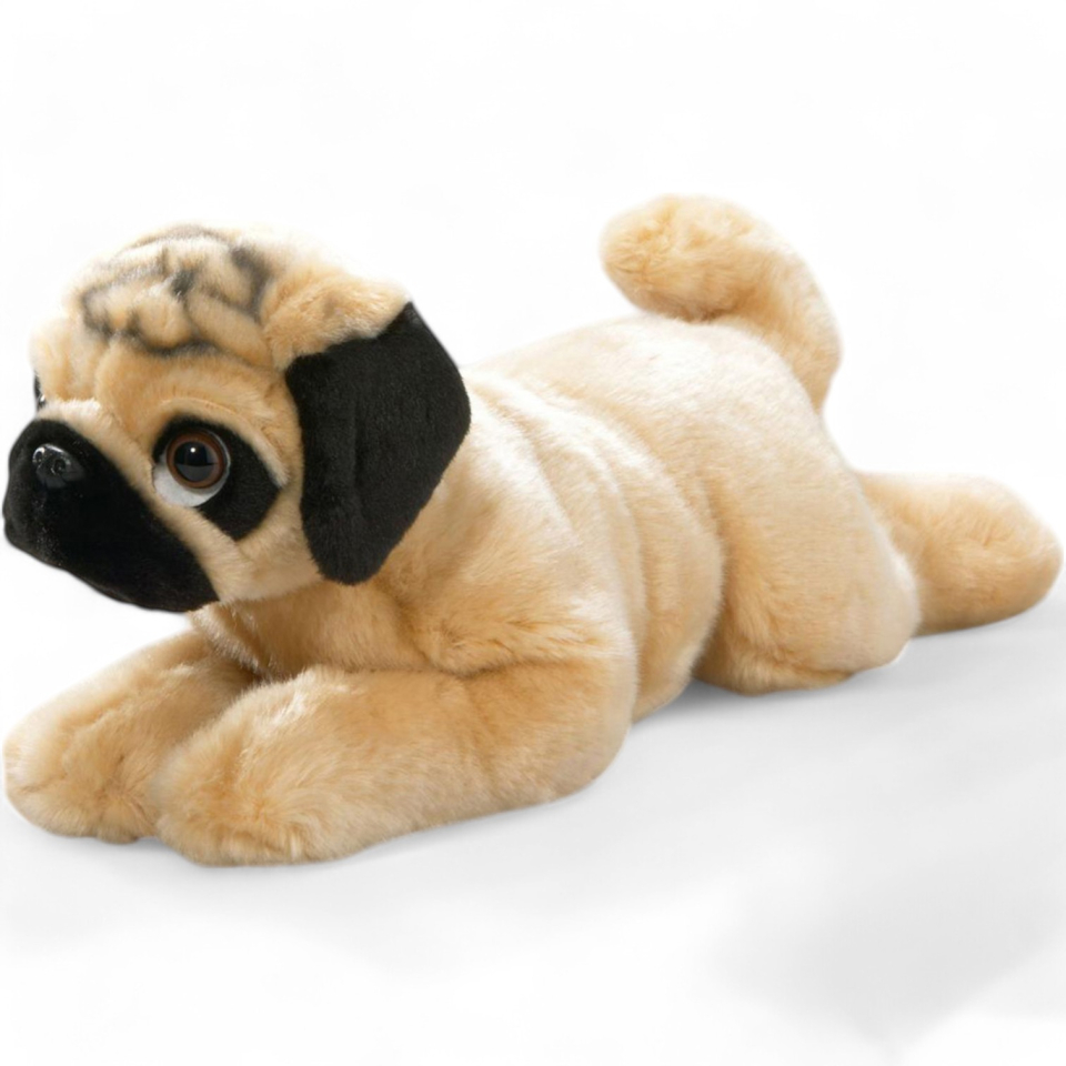 Plüschtier: Mops - Bulldogge liegend | Kuscheltier | Stofftier