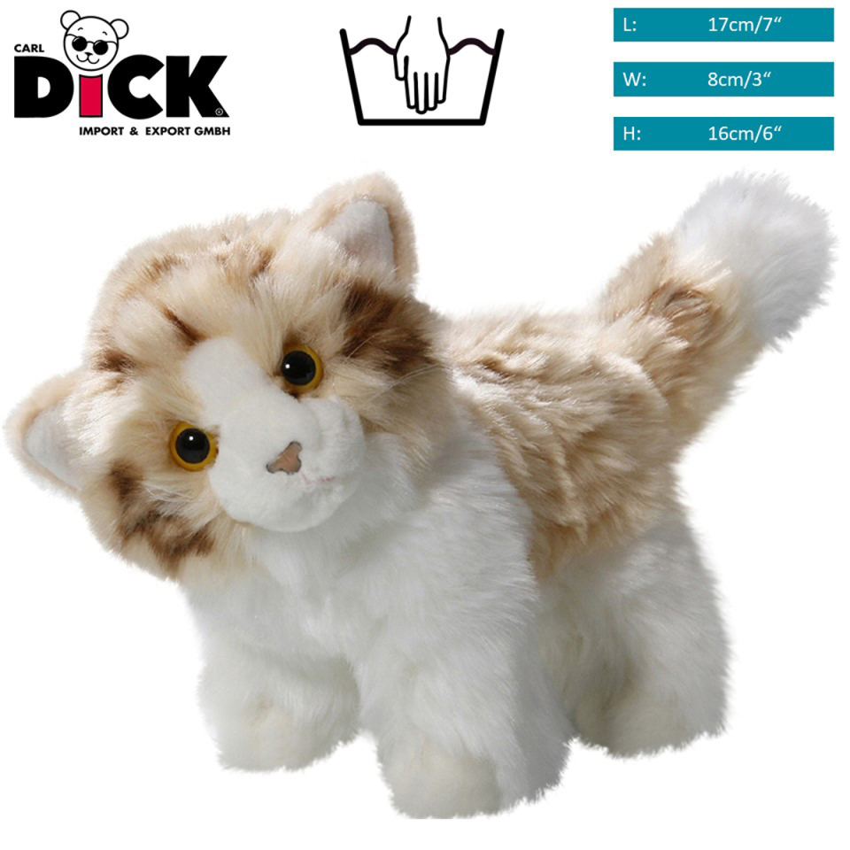 Cat standing brown-white | soft toy | stuffed animal | plush toy