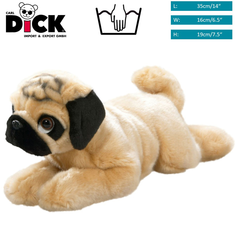 Plüschtier: Mops - Bulldogge liegend | Kuscheltier | Stofftier