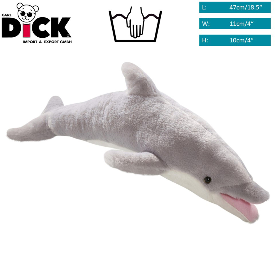Plüschtier: Delfin mit offenem Mund | Kuscheltier | Stofftier