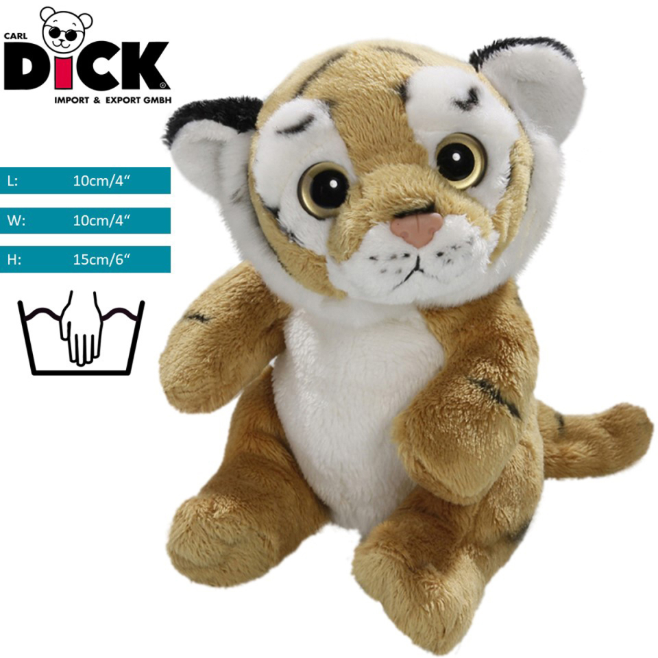 Plüschtier: Tiger braun sitzend mit großen Augen | Kuscheltier | Stofftier