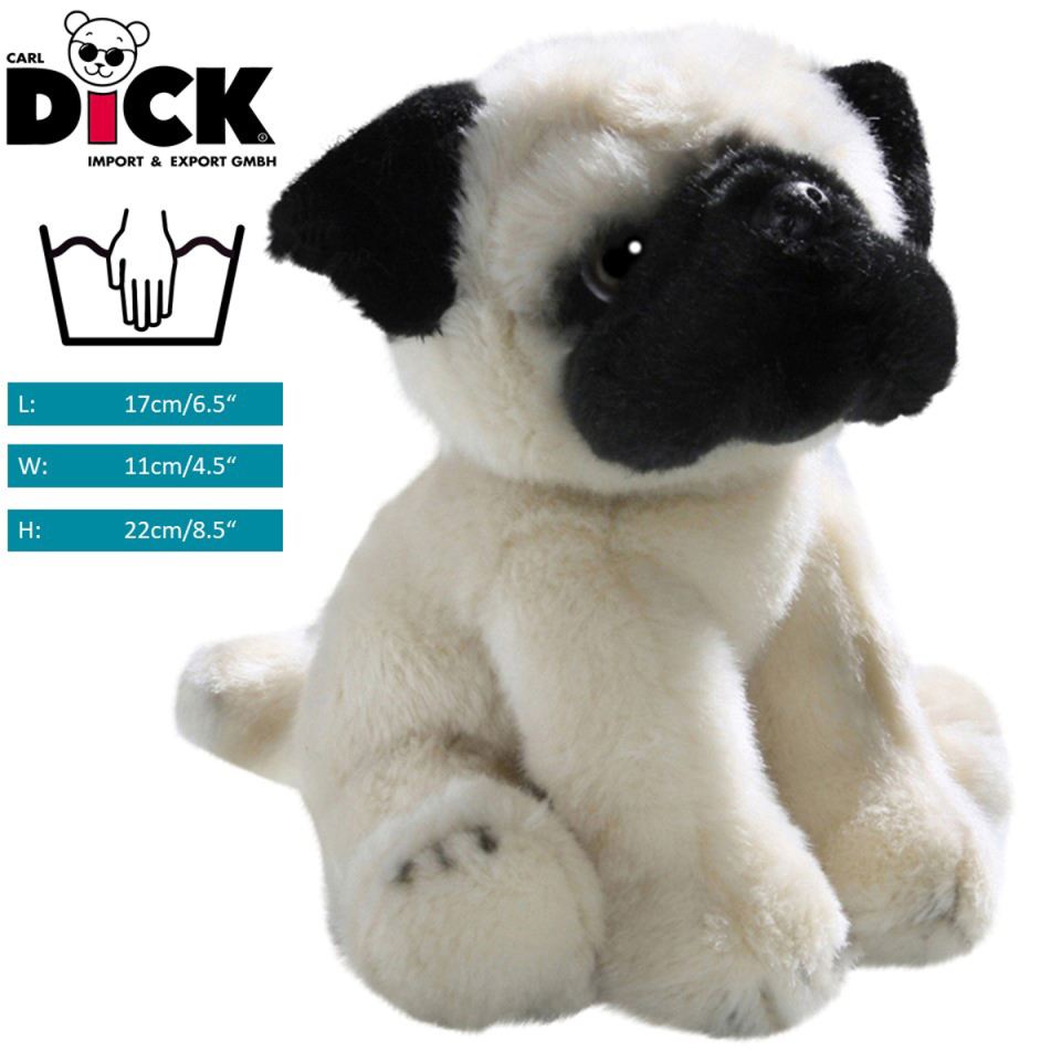 Plüschtier: Mops Welpe sitzend | Kuscheltier | Stofftier