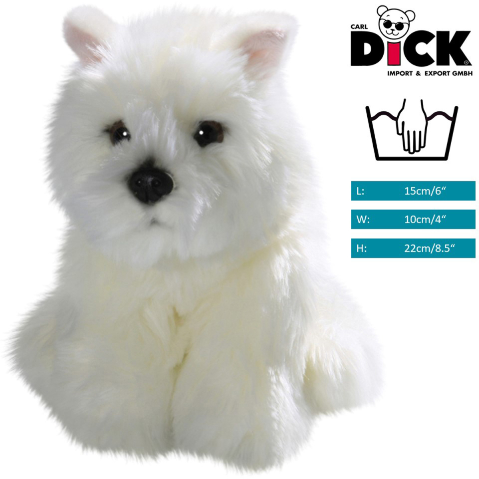 Plüschtier: Westie, West Highland Terrier Welpe sitzend | Kuscheltier | Stofftier