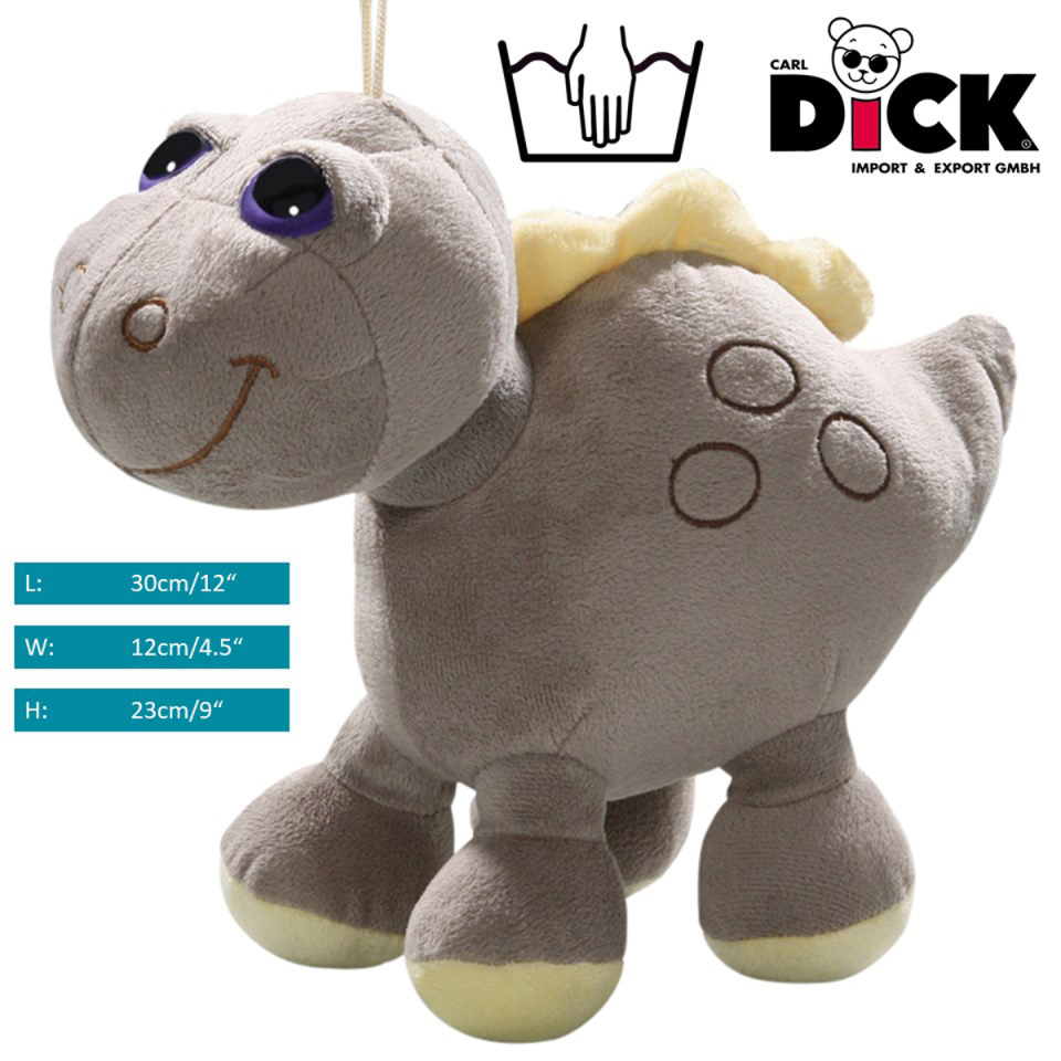 Plüschtier: Dino grau | Kuscheltier | Stofftier