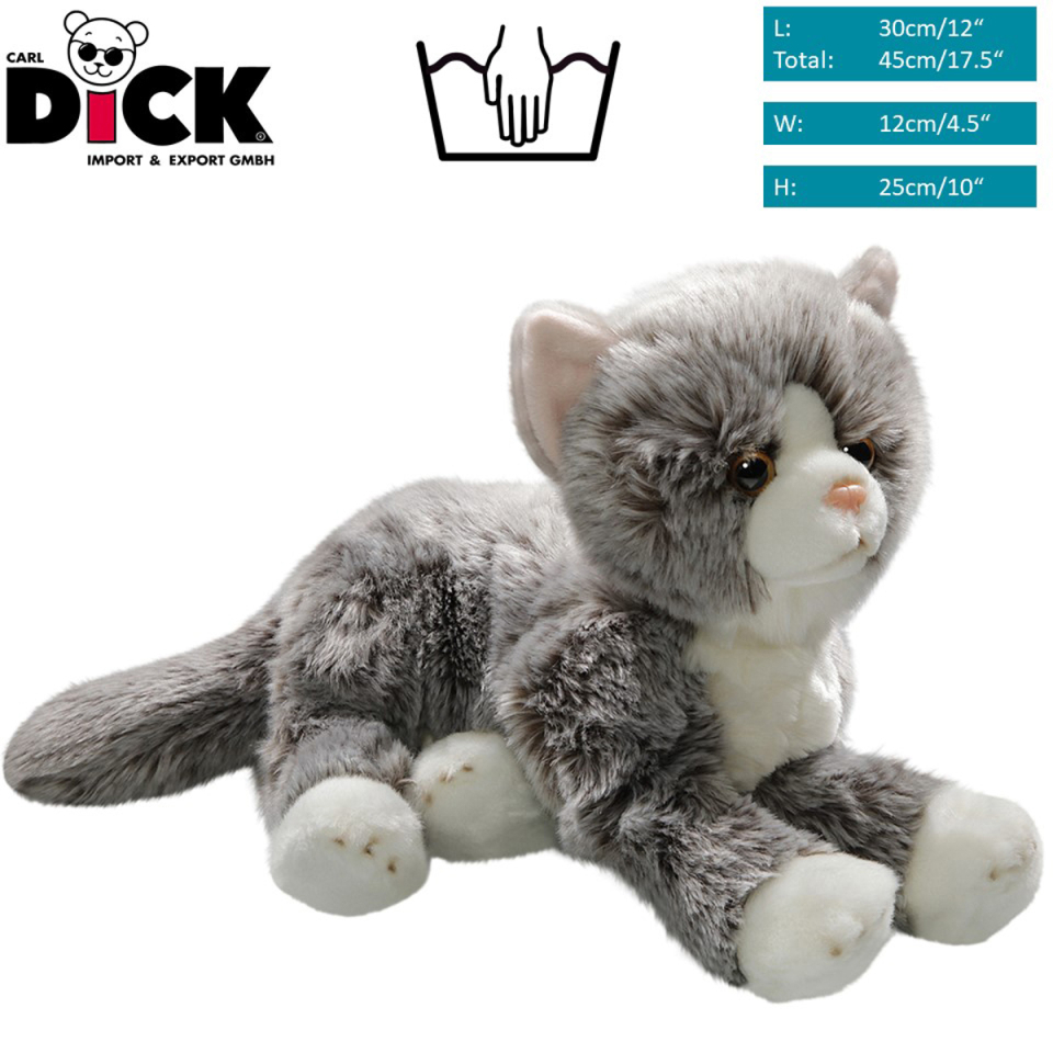 Plüschtier: Katze grau | Kuscheltier | Stofftier
