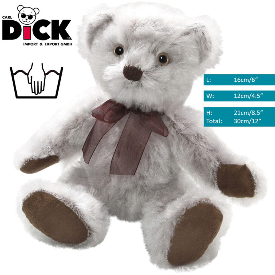 Teddy Bear nostalgic style with Bow in ruby red | soft toy | stuffed animal | plush toy