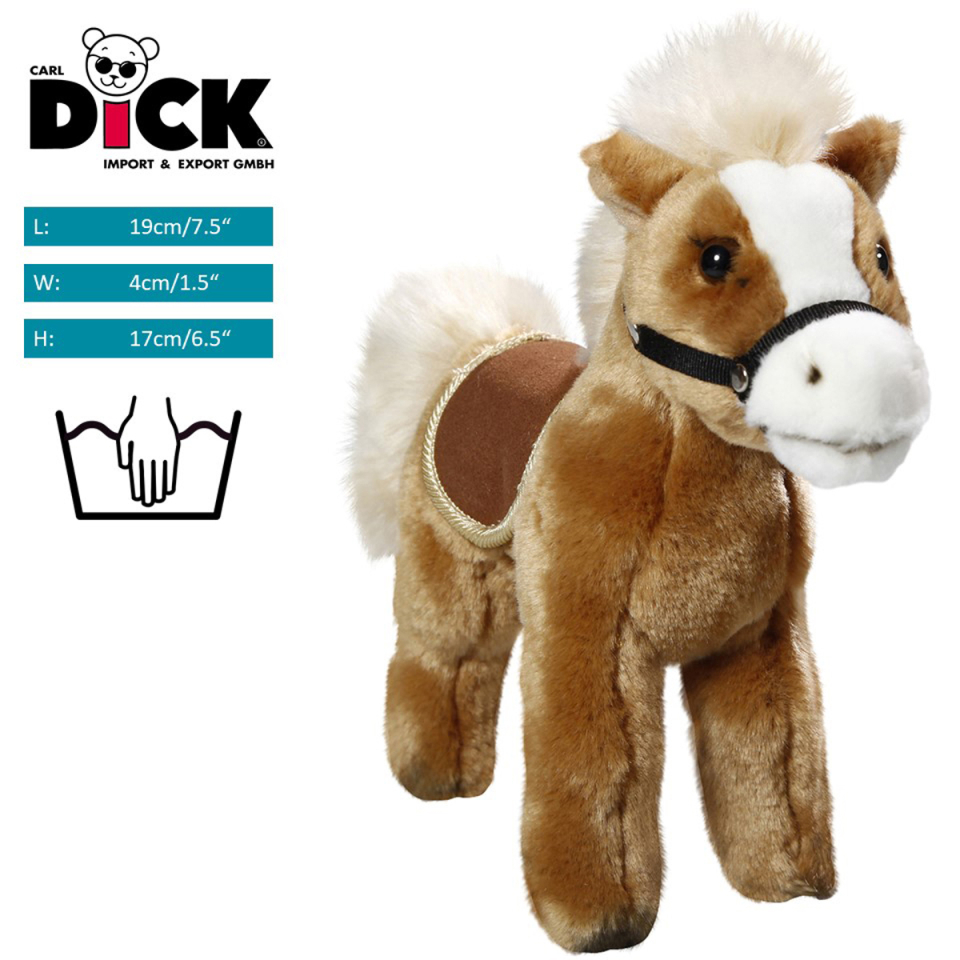 Horse standing beige with saddle | soft toy | stuffed animal | plush toy