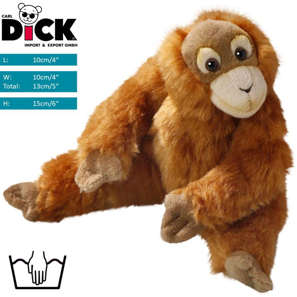 Plüschtier: Orang Utan Affe sitzend | Kuscheltier | Stofftier