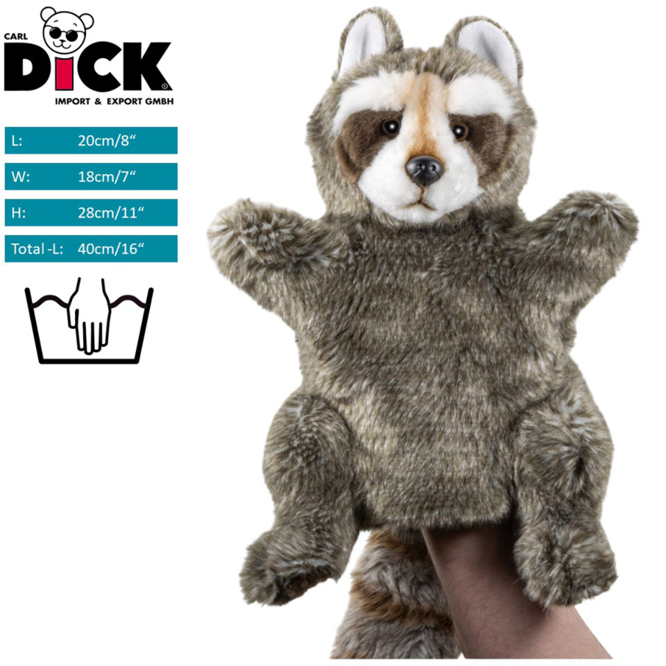 Raccoon hand puppet | soft toy | stuffed animal | plush toy