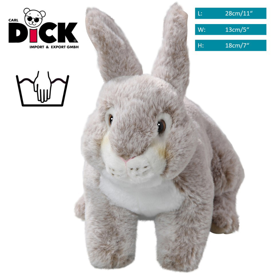 Plüschtier: Hase mit stehenden Ohren braun-beige | Kuscheltier | Stofftier