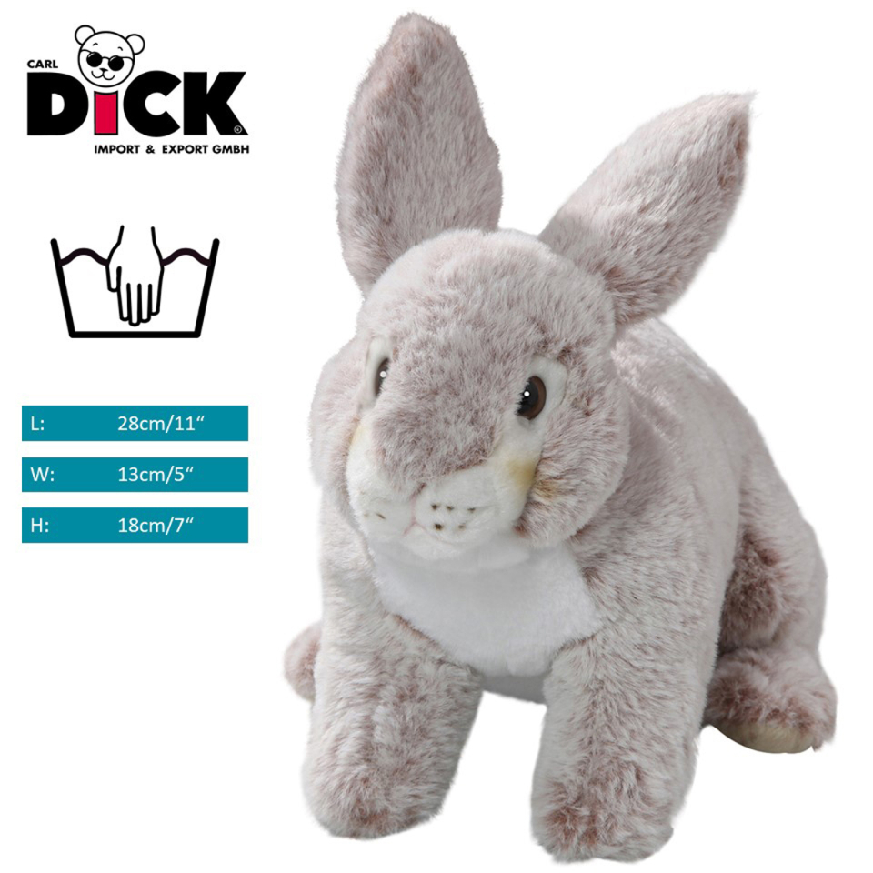 Plüschtier: Hase mit stehenden Ohren rötlich-beige | Kuscheltier | Stofftier