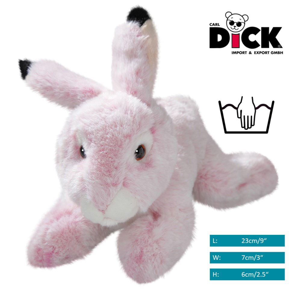 Plüschtier: Hase liegend rosa | Kuscheltier | Stofftier