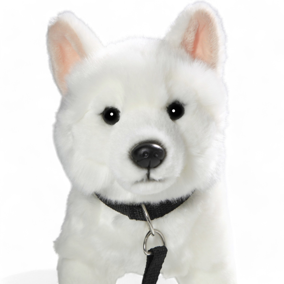 German Shepherd Dog white with Lead | soft toy | stuffed animal | plush toy