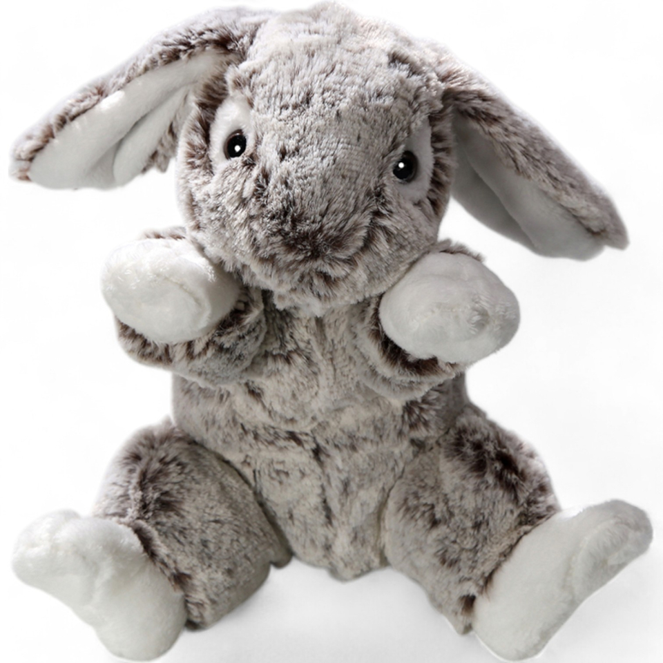 Plüschtier: Hase sitzend grau | Kuscheltier | Stofftier