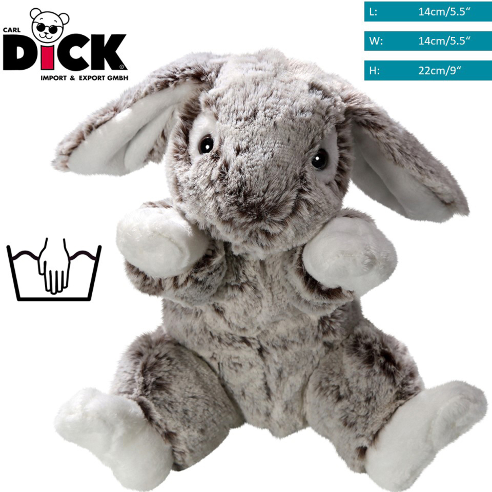 Plüschtier: Hase sitzend grau | Kuscheltier | Stofftier