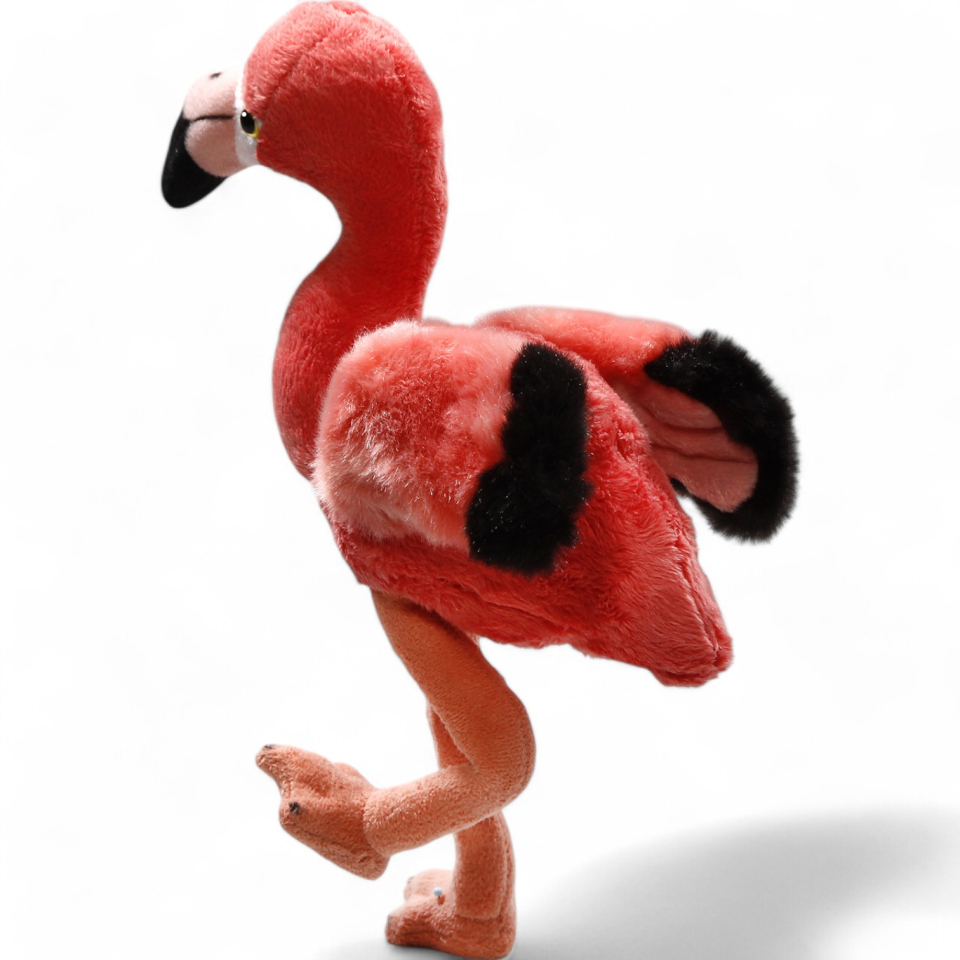 Plüschtier: Flamingo mit biegbaren Beinen | Kuscheltier | Stofftier