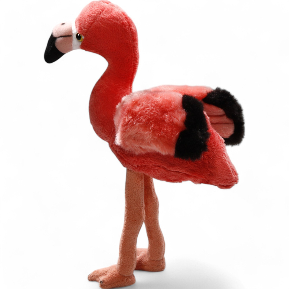 Plüschtier: Flamingo mit biegbaren Beinen | Kuscheltier | Stofftier