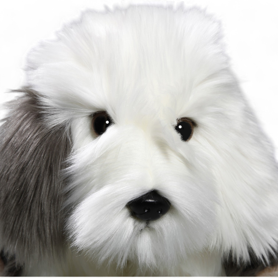 Bobtail, Old English Sheepdog sitting | soft toy | stuffed animal | plush toy