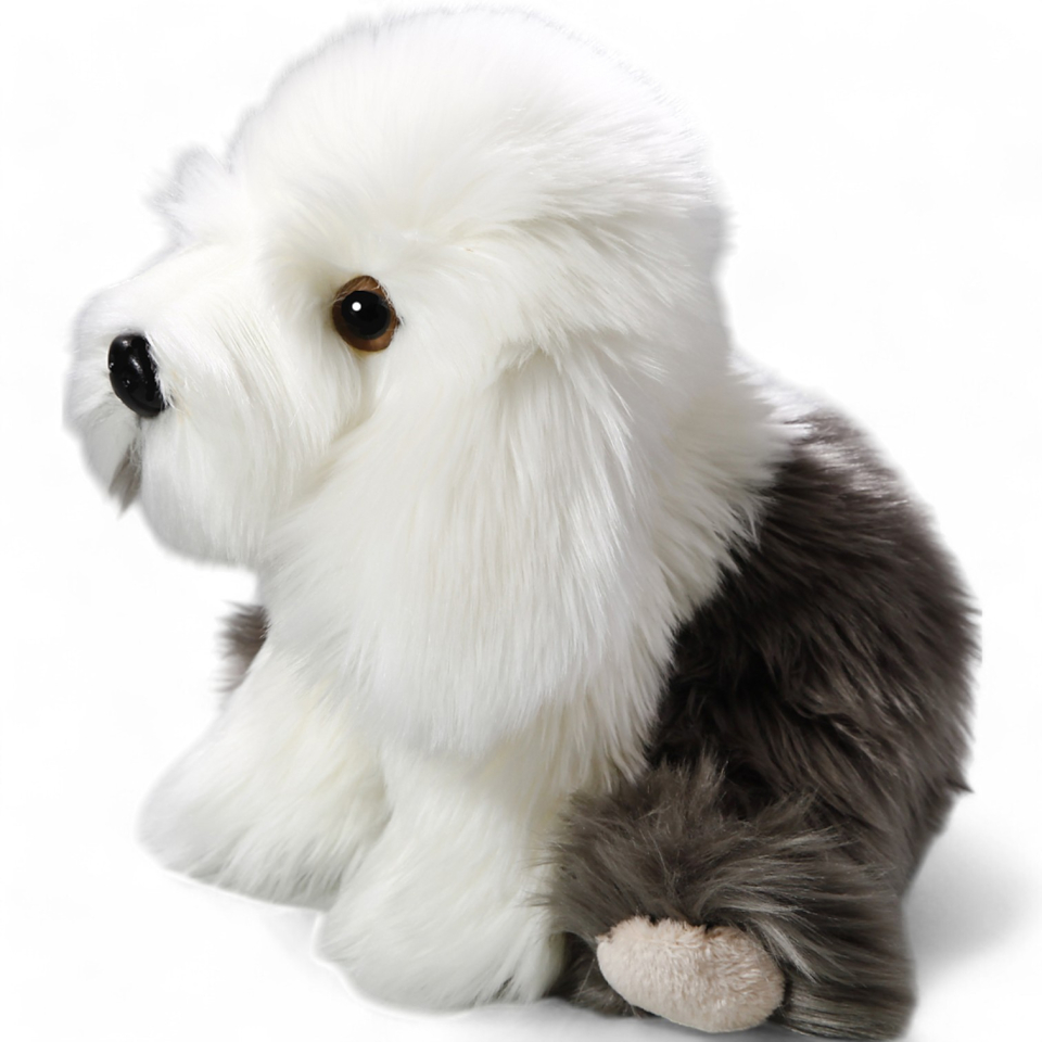 Bobtail, Old English Sheepdog sitting | soft toy | stuffed animal | plush toy