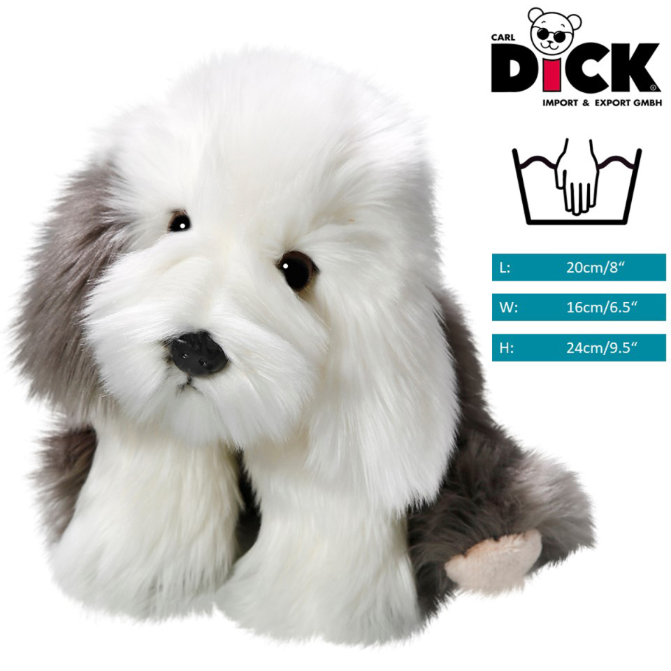 Bobtail, Old English Sheepdog sitting | soft toy | stuffed animal | plush toy