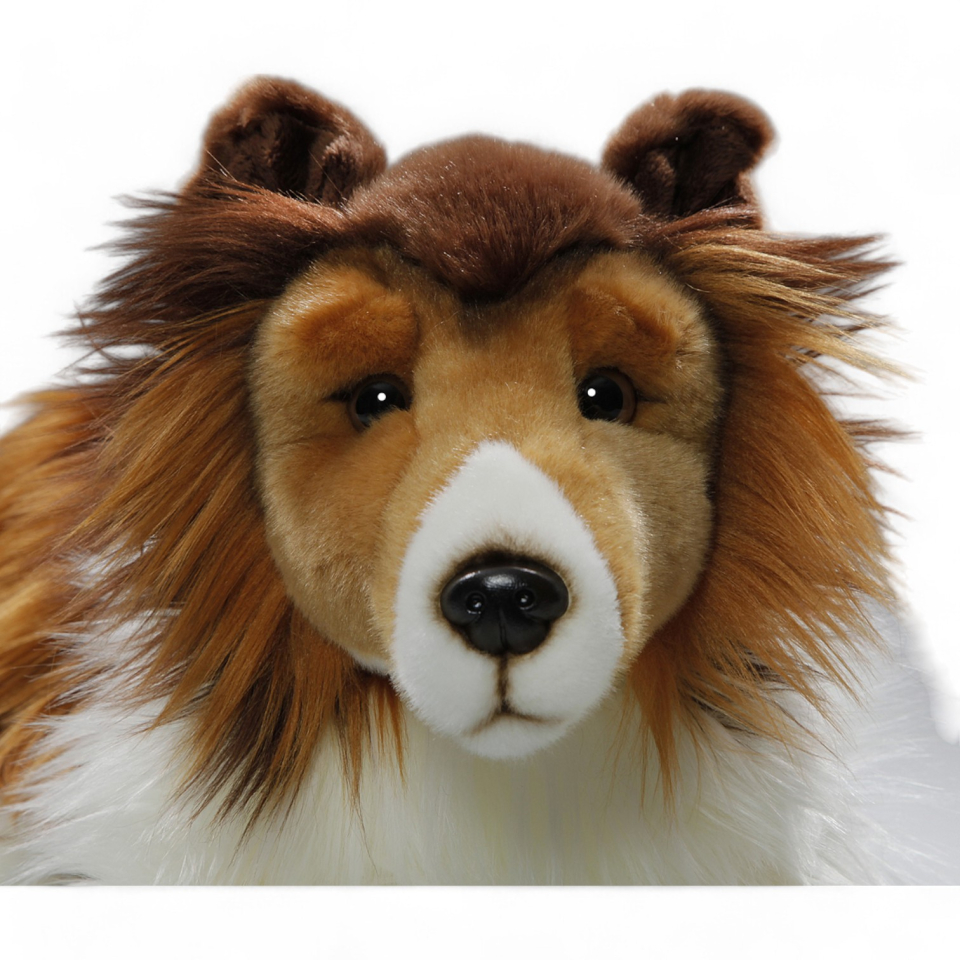 Collie, Rough Collie Dog lying | soft toy | stuffed animal | plush toy