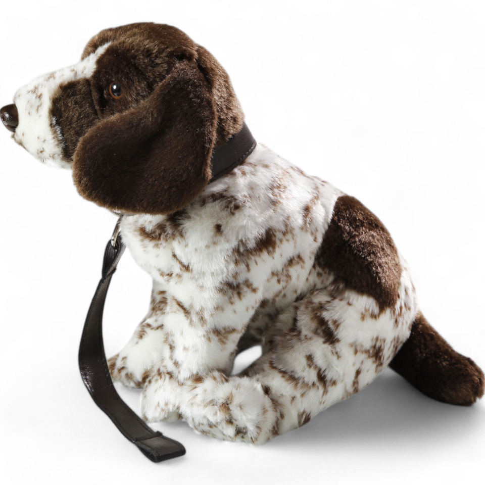 English Pointer with lead | soft toy | stuffed animal | plush toy