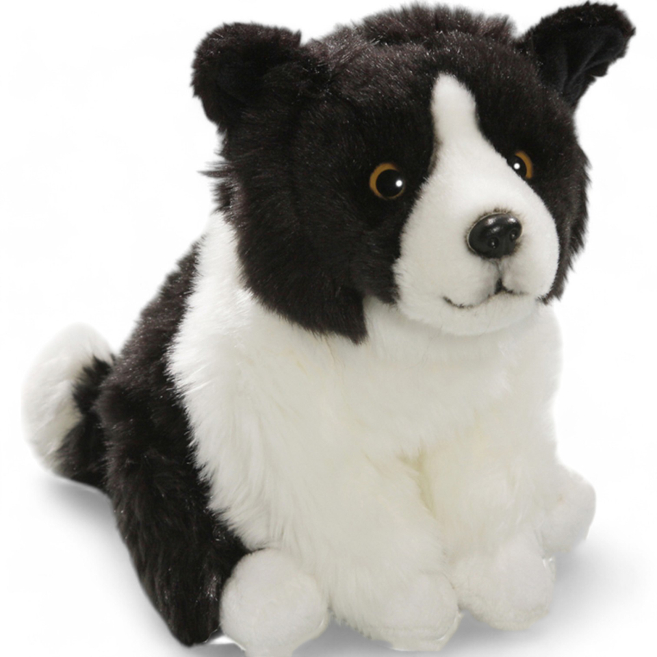 Border Collie Dog sitting | soft toy | stuffed animal | plush toy